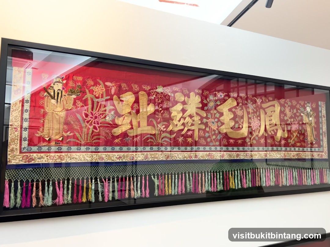 Embroidered Banner with Figures and Chinese Characters
