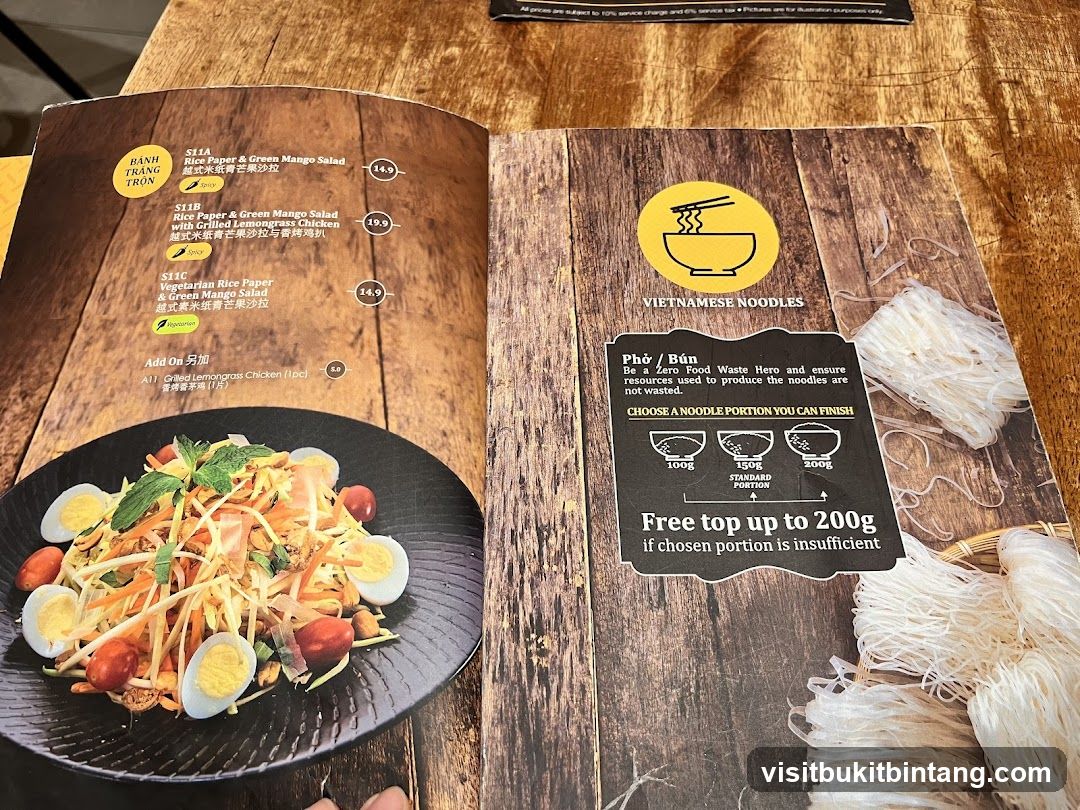 Vietnamese Noodles Menu