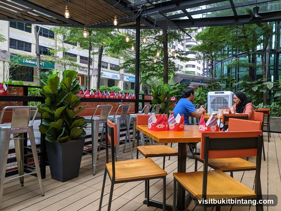 Outdoor Seating Area with Diners