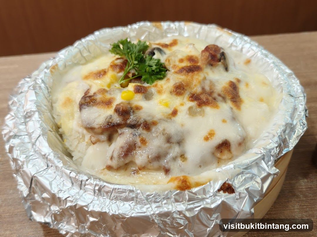 Baked Rice with Cheese and Meat