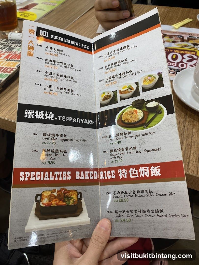 SUPER BIG BOWL RICE, TEPPAN YAKI, SPECIALTIES BAKED RICE
