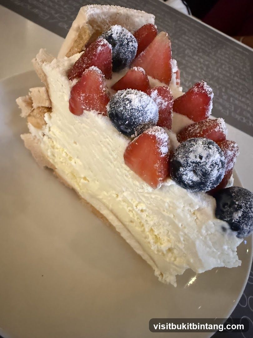 Slice of Berry Meringue Cake