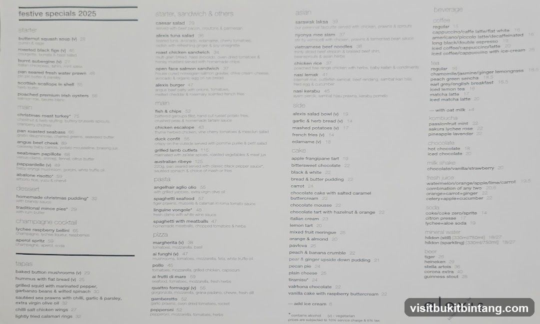 Alexis Kitchen Menu