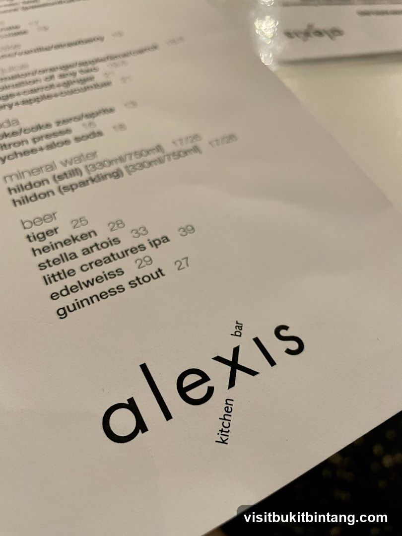 Alexis Kitchen Bar Menu
