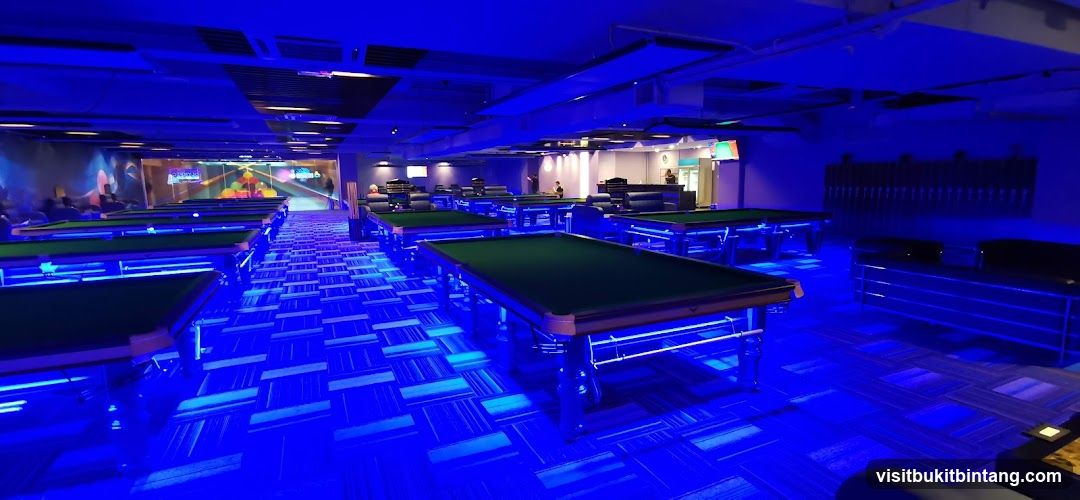 Billiard Hall with Blue Lighting