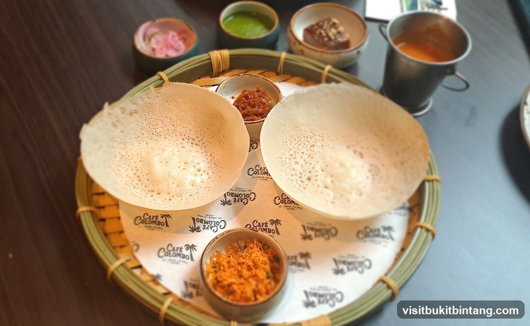 Appam with accompaniments