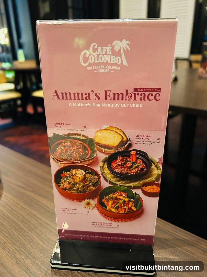 Amma's Embrace Mother's Day Menu