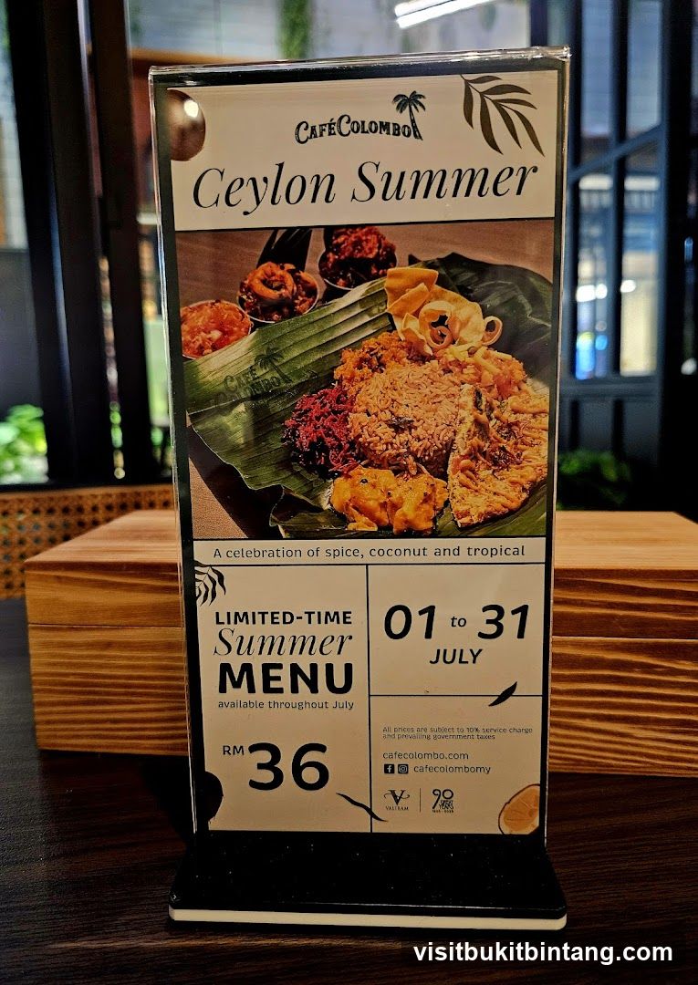 Ceylon Summer Menu