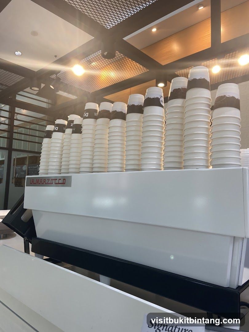 Coffee Cups Stacked on Espresso Machine