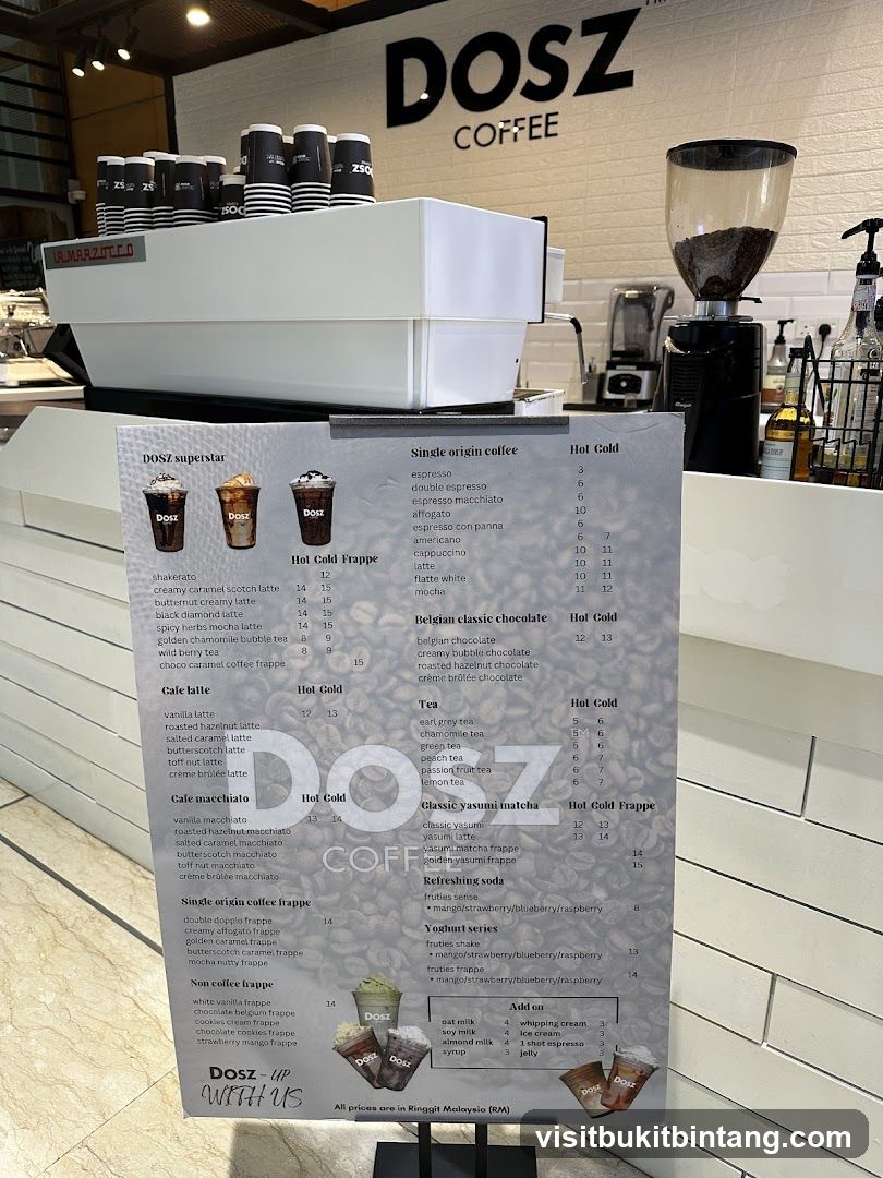 DOSZ COFFEE Menu