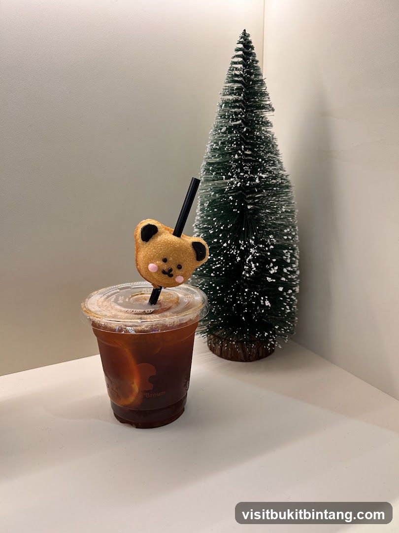 Iced Coffee with Bear Decoration