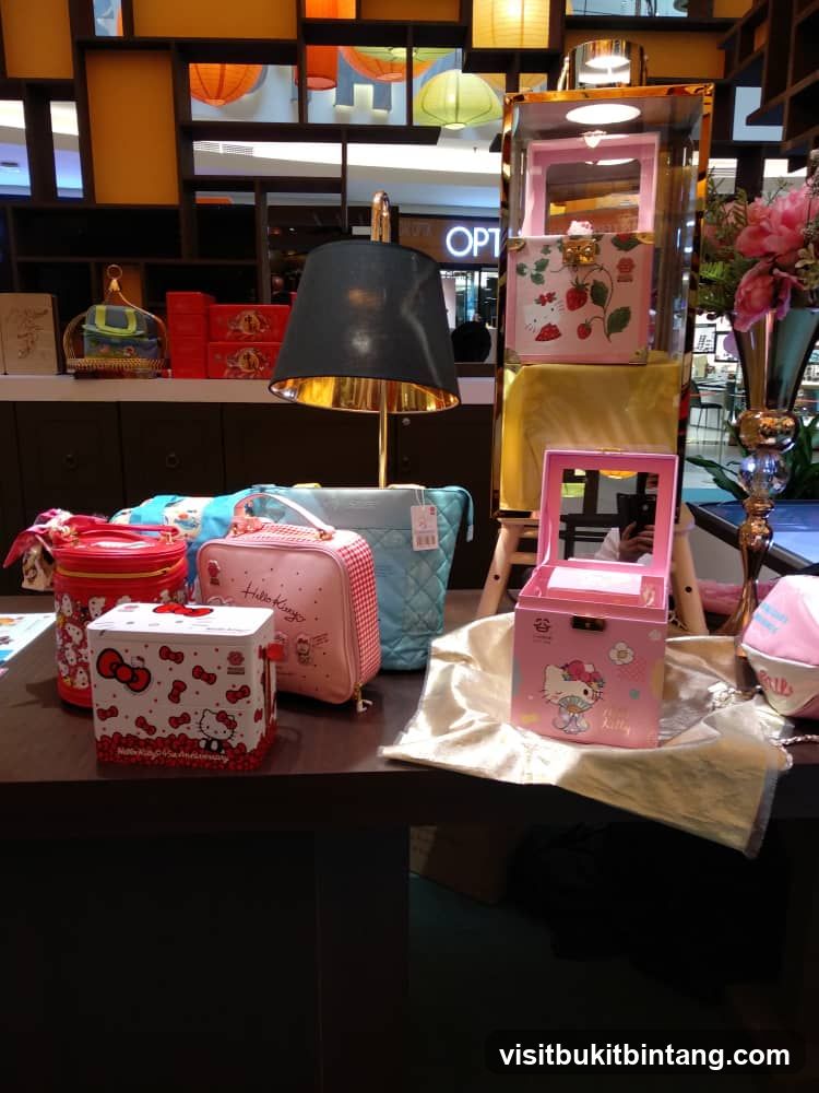 Hello Kitty themed storage boxes and bags