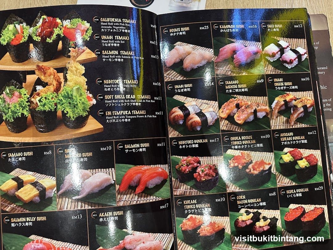 Sushi Menu