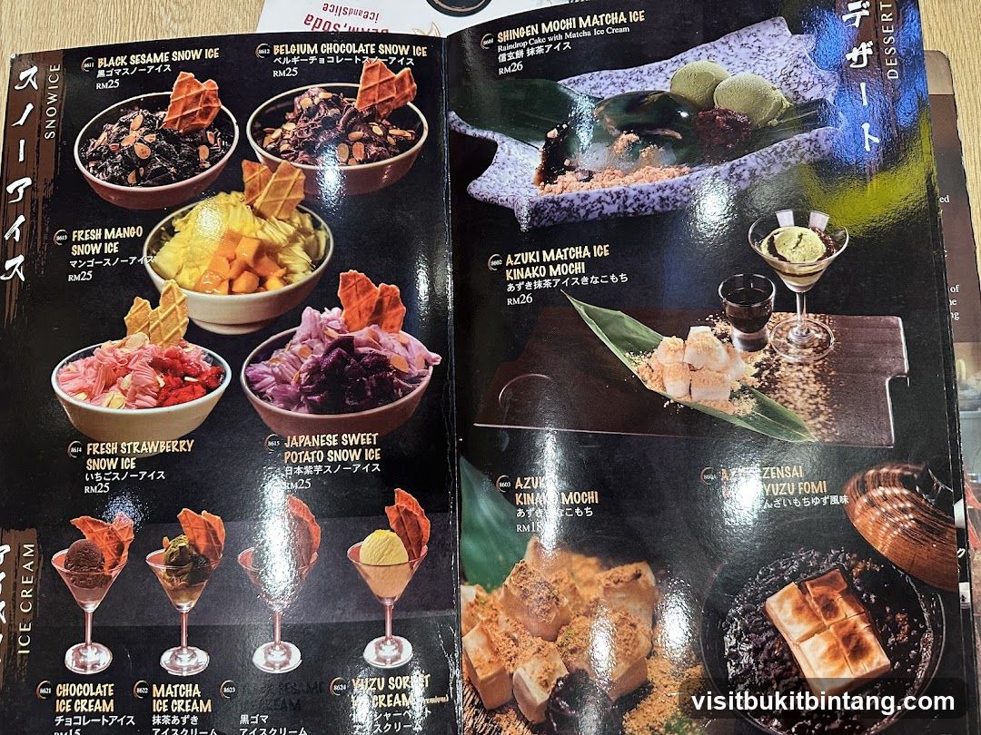 Dessert Menu