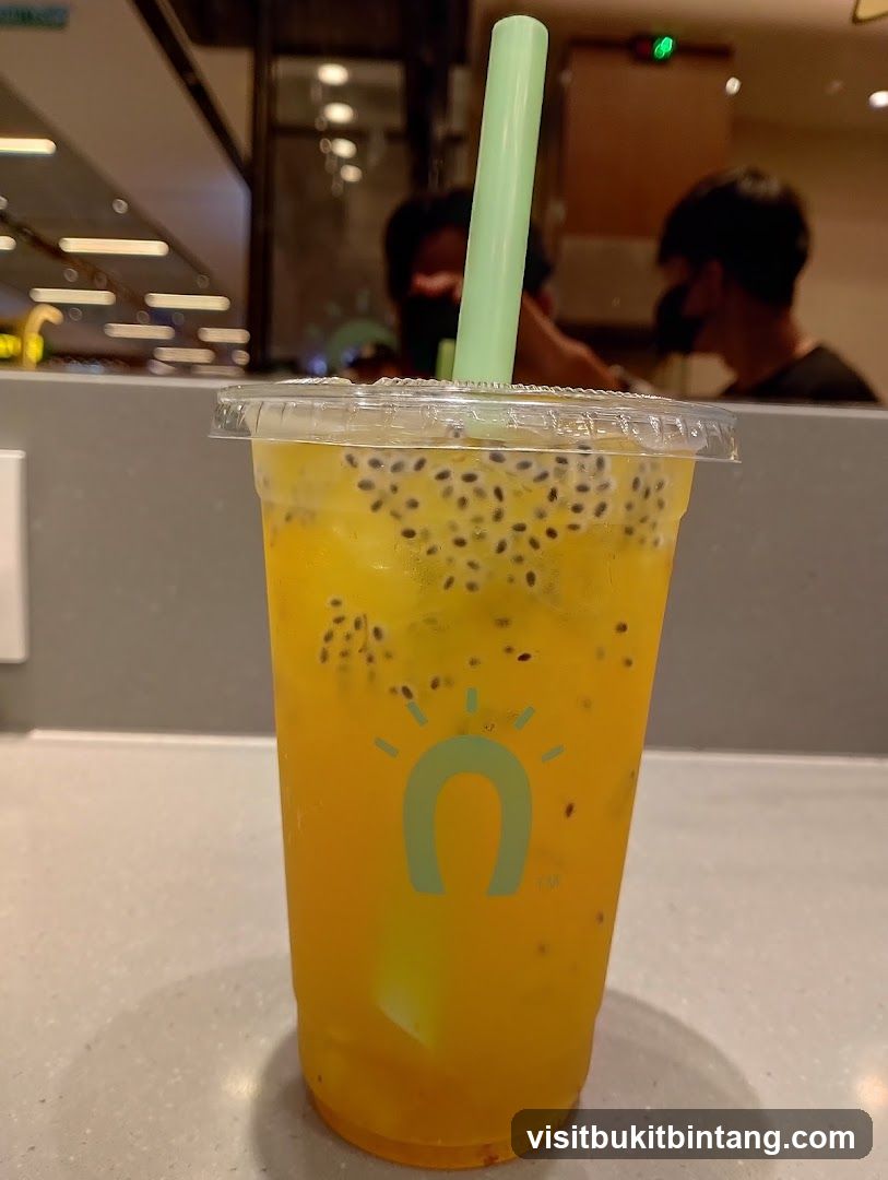 Yellow Drink with Seeds and Fruit