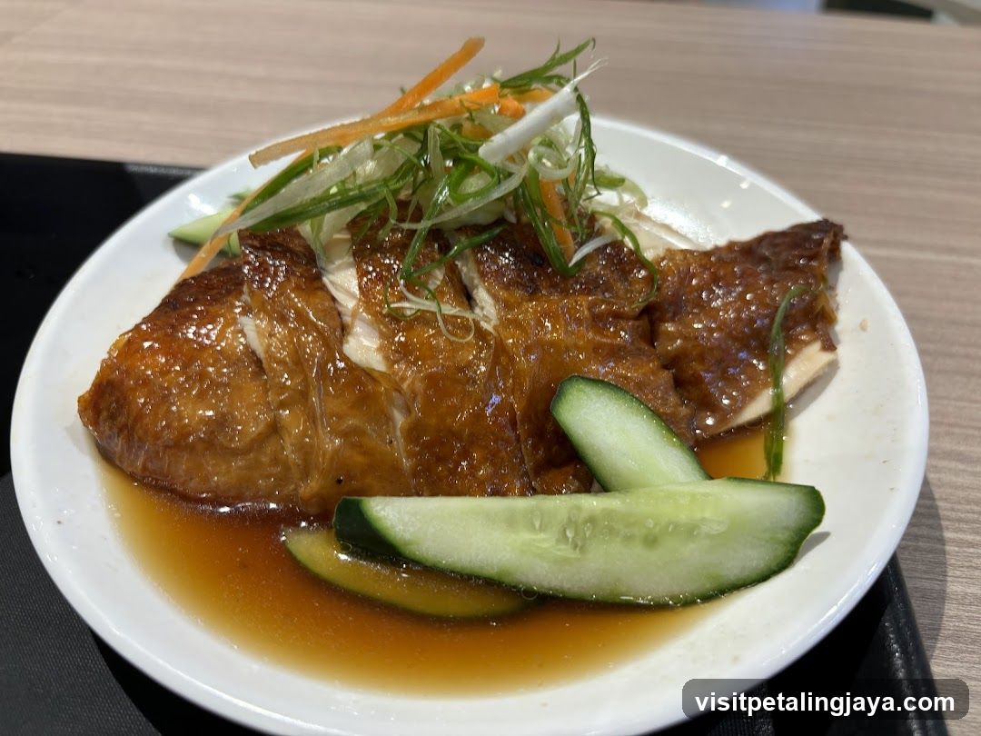Roasted Chicken with Cucumber and Carrot Garnish