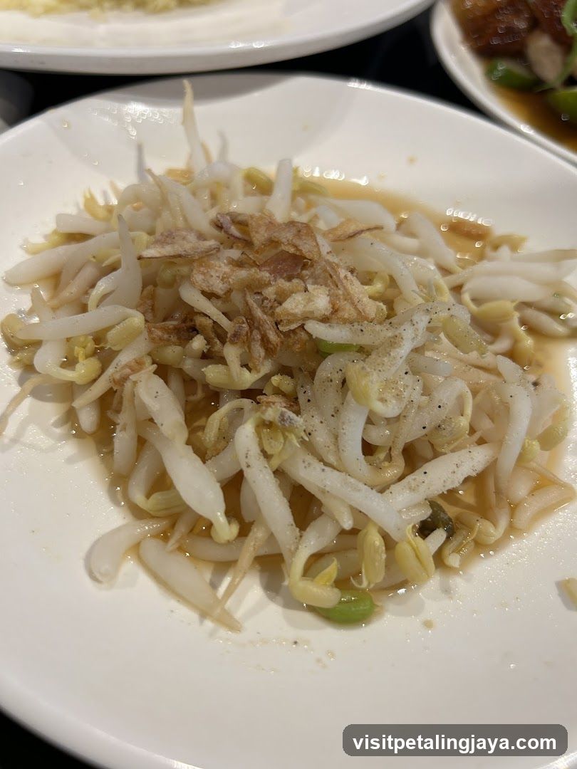 Braised Bean Sprouts with Crispy Toppings