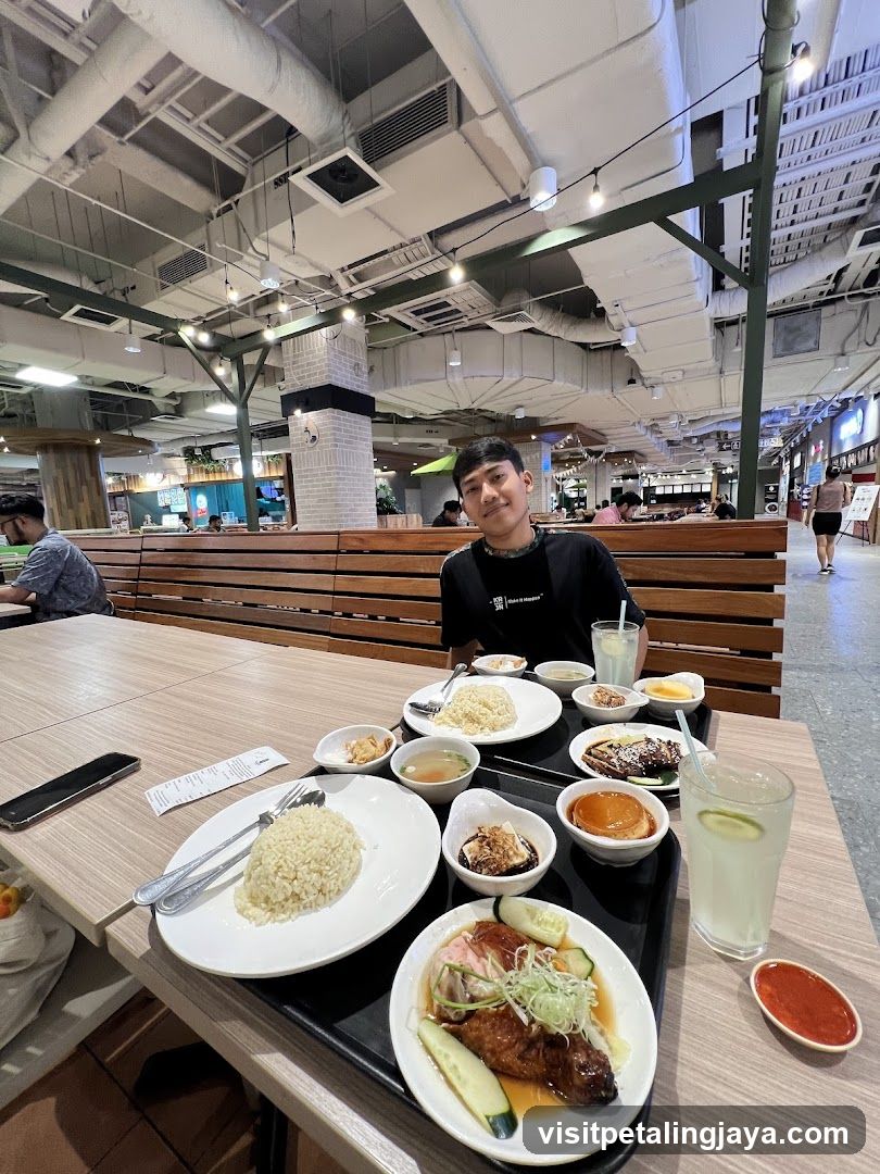 Dining at a food court