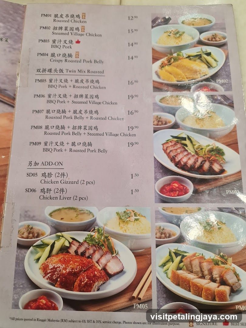 Roasted Chicken & Pork Menu
