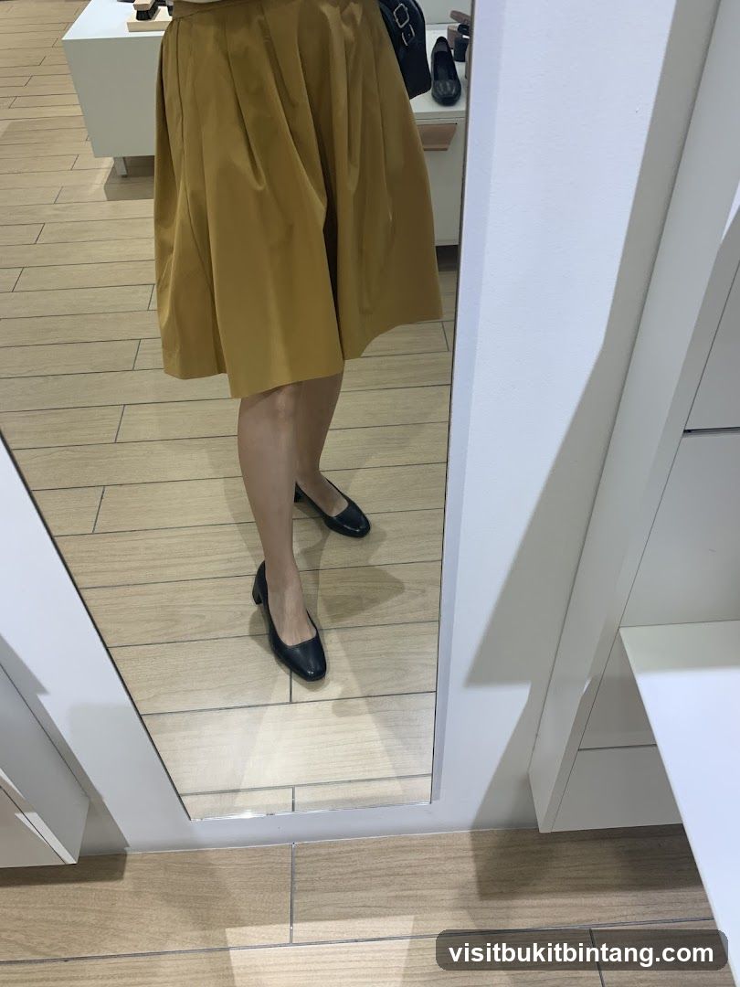 Woman trying on shoes