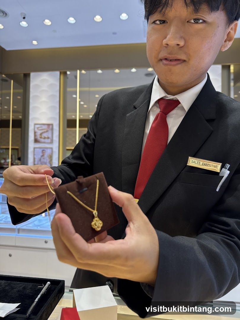 Sales Executive Showing Necklace