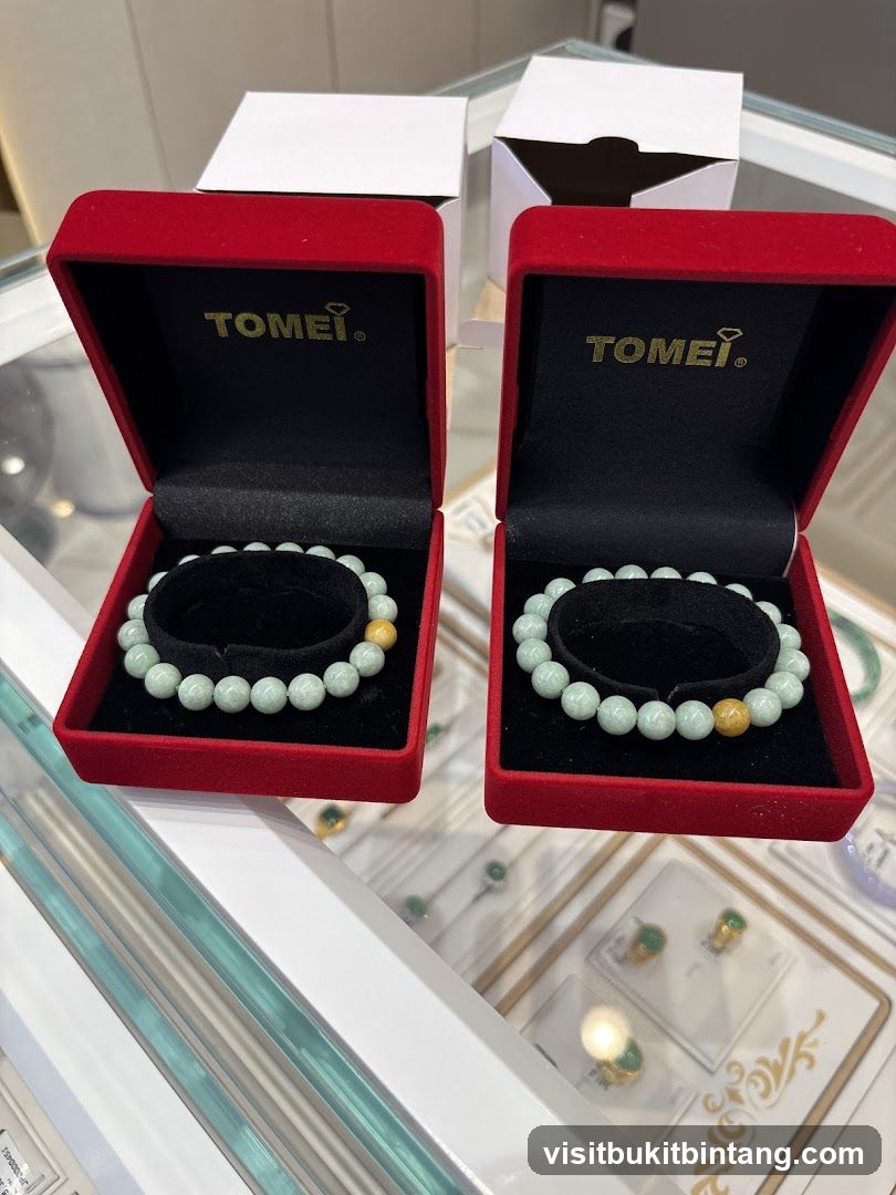 Jade Bracelets in Display Cases