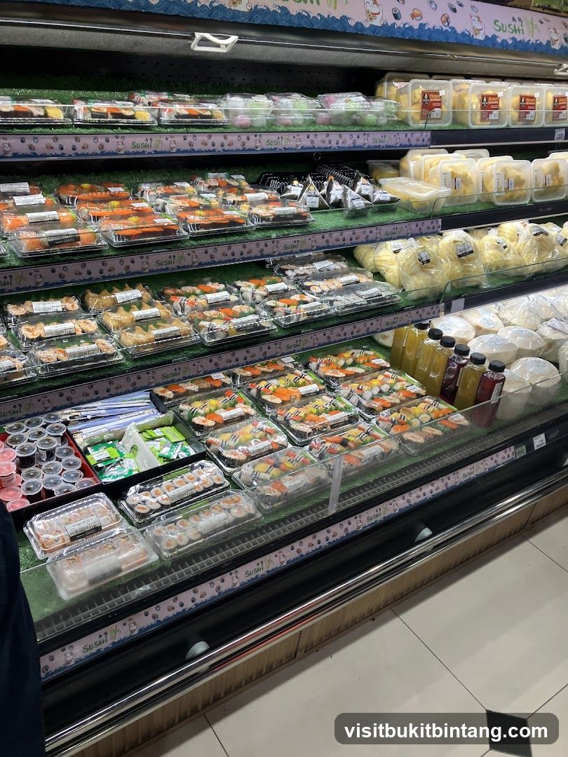 Refrigerated Display of Sushi and Fruit