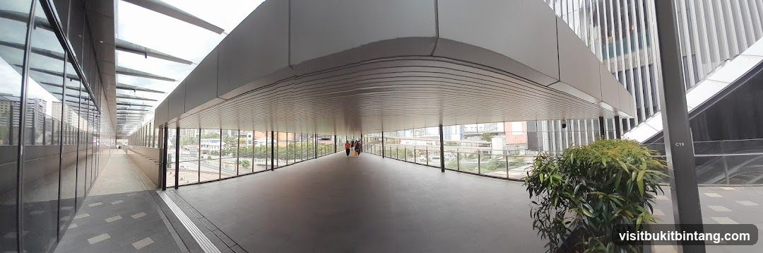 Covered walkway with glass walls
