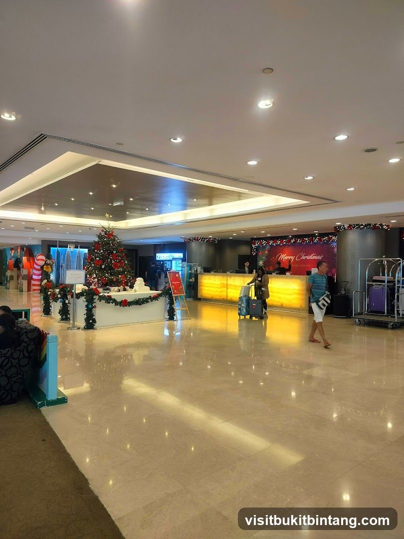 Hotel Lobby with Christmas Decorations