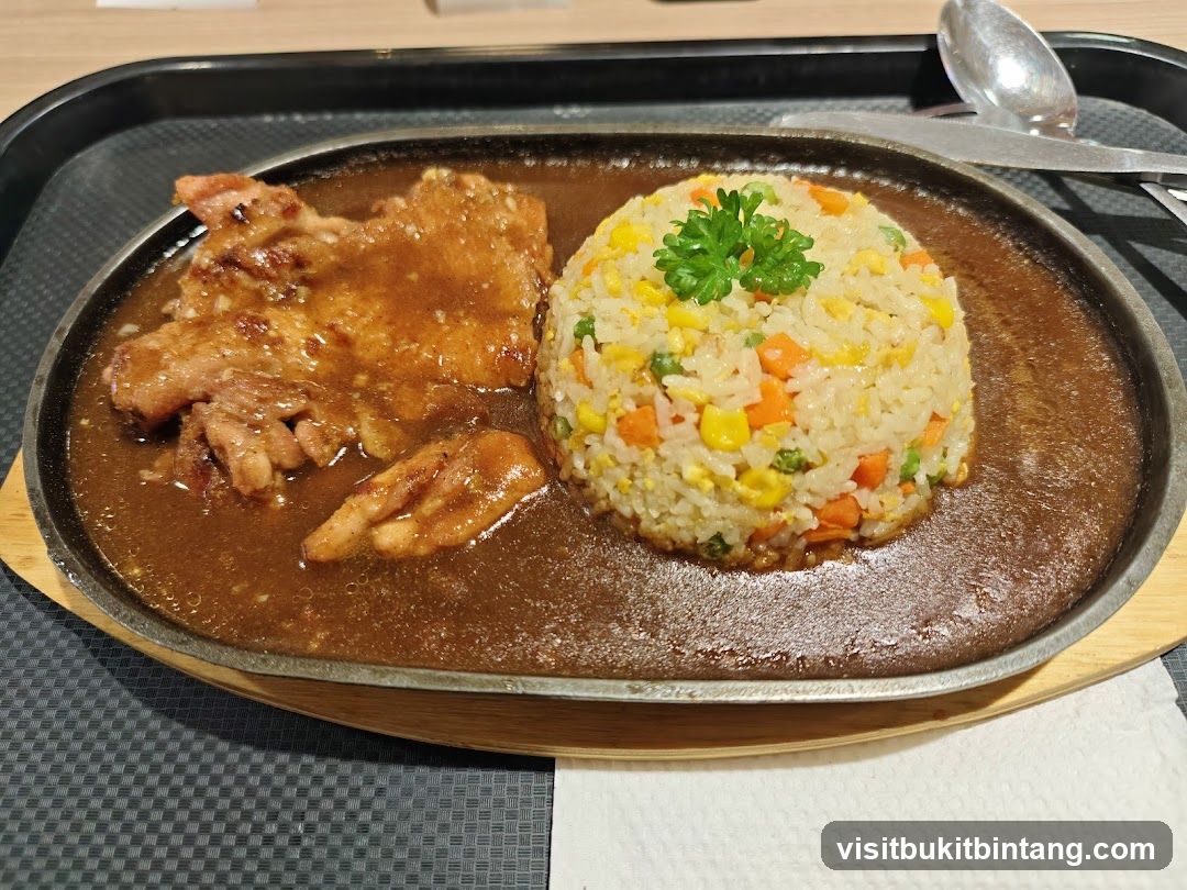 Sizzling Chicken Steak with Fried Rice
