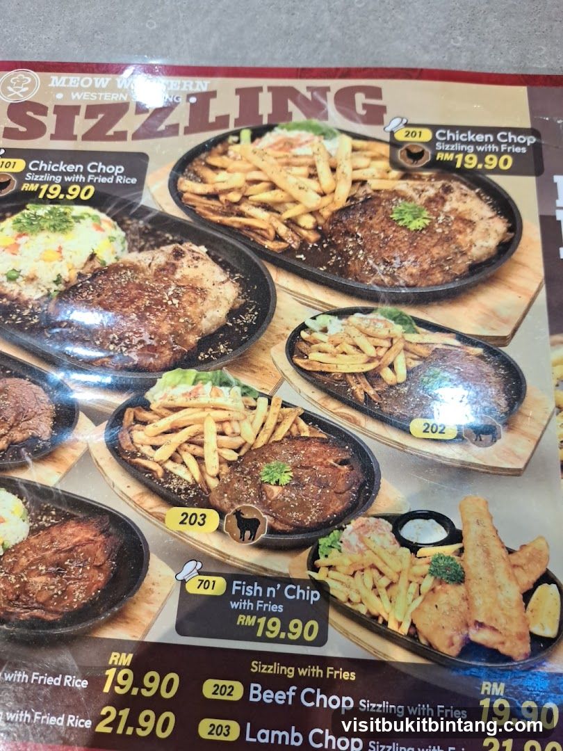 Meow Western Sizzling Menu