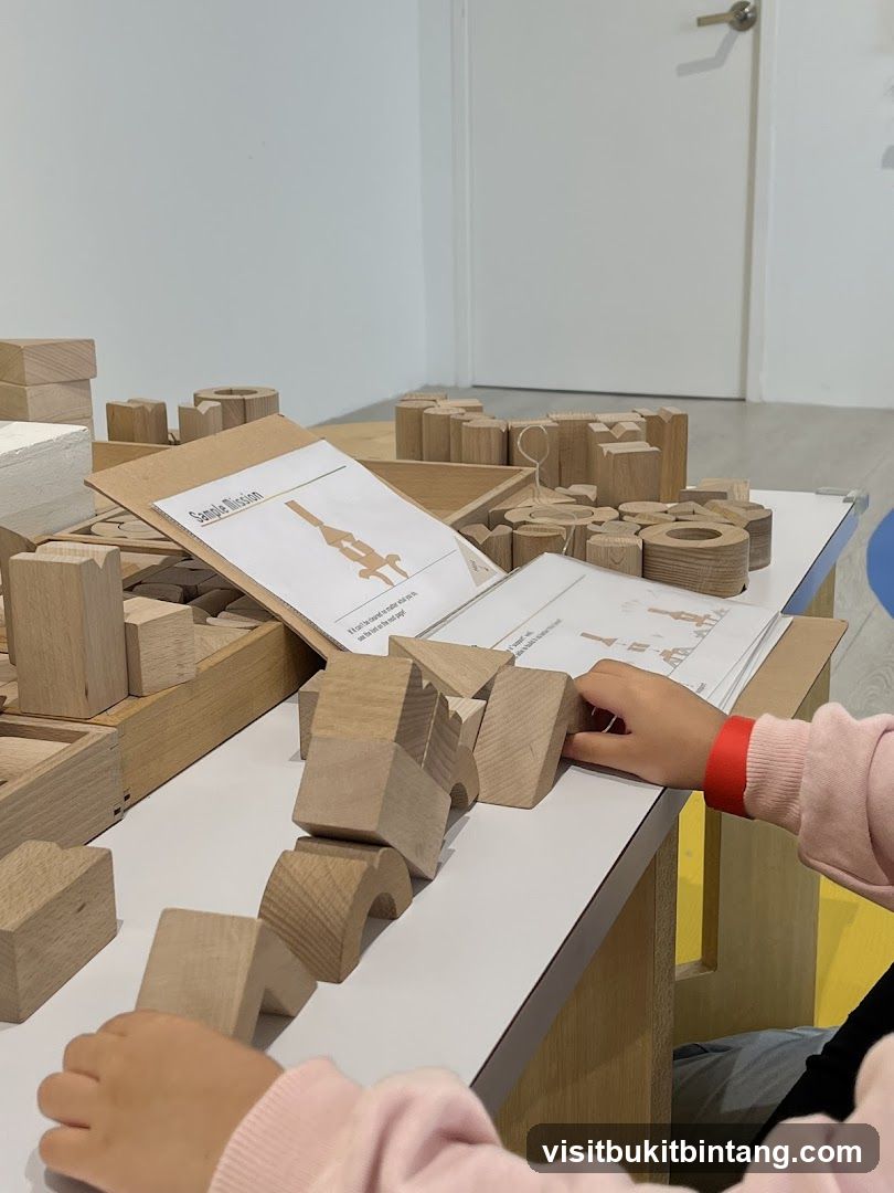 Children playing with wooden blocks