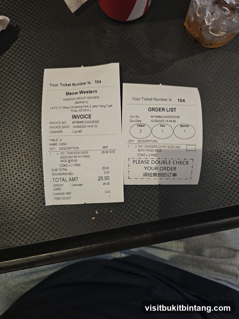 Restaurant Receipt