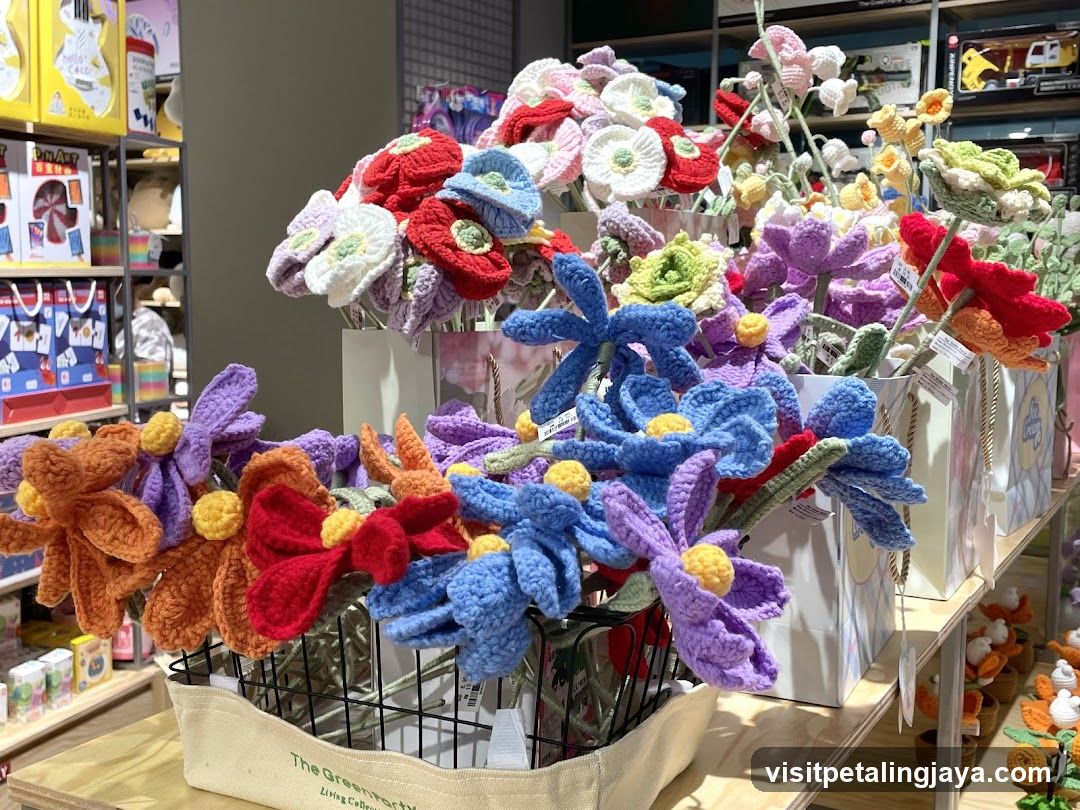 Crocheted Flower Bouquet Display