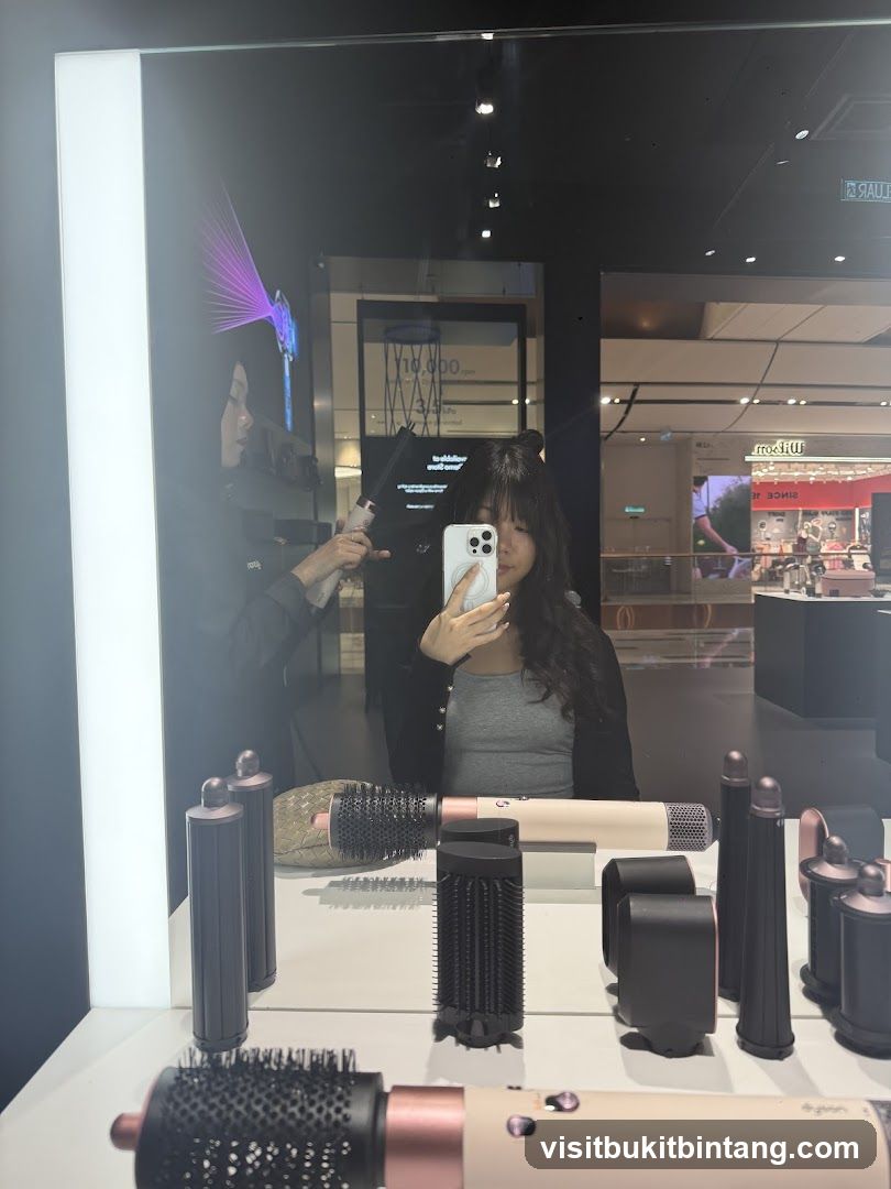 Woman taking a selfie in a store