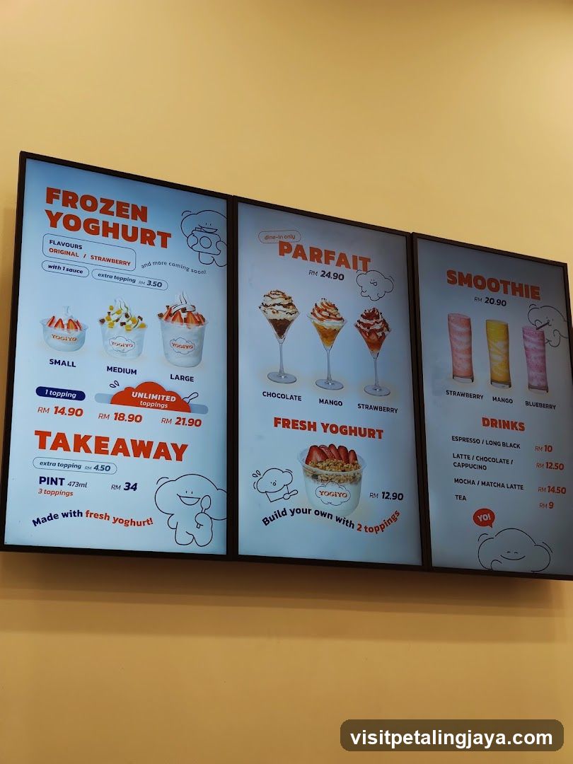 Frozen Yoghurt Menu Board