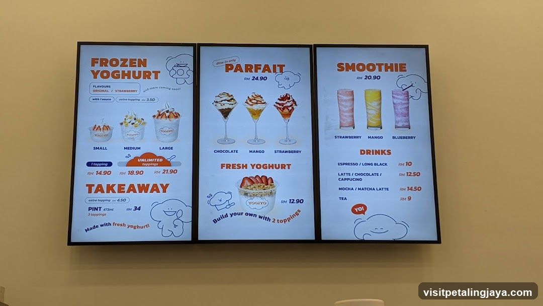 Frozen Yoghurt, Parfait & Smoothie Menu Board
