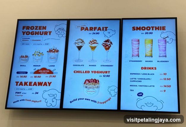 Frozen Yoghurt Menu Board
