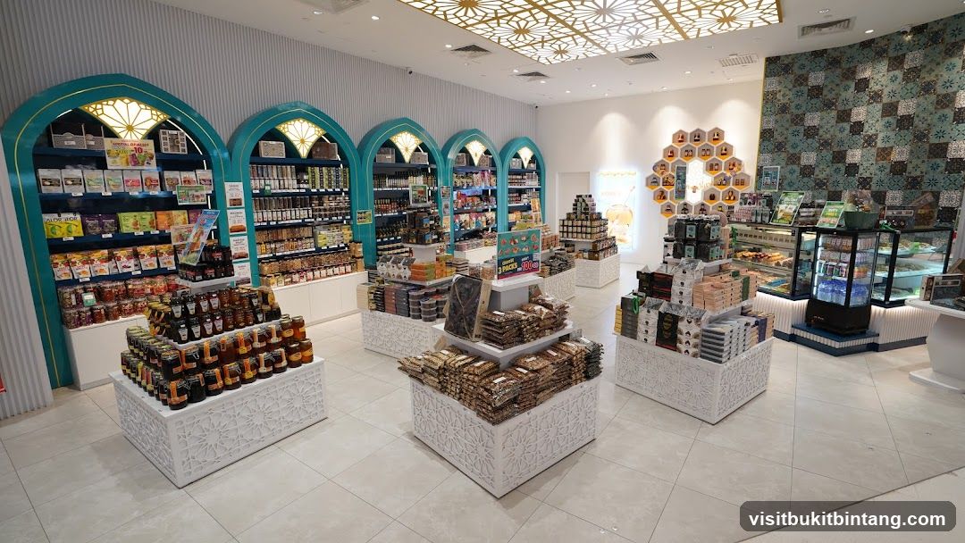 Interior of a store selling food products