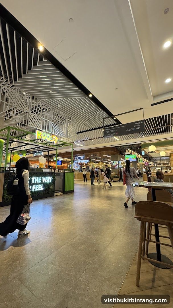 Food court with various eateries
