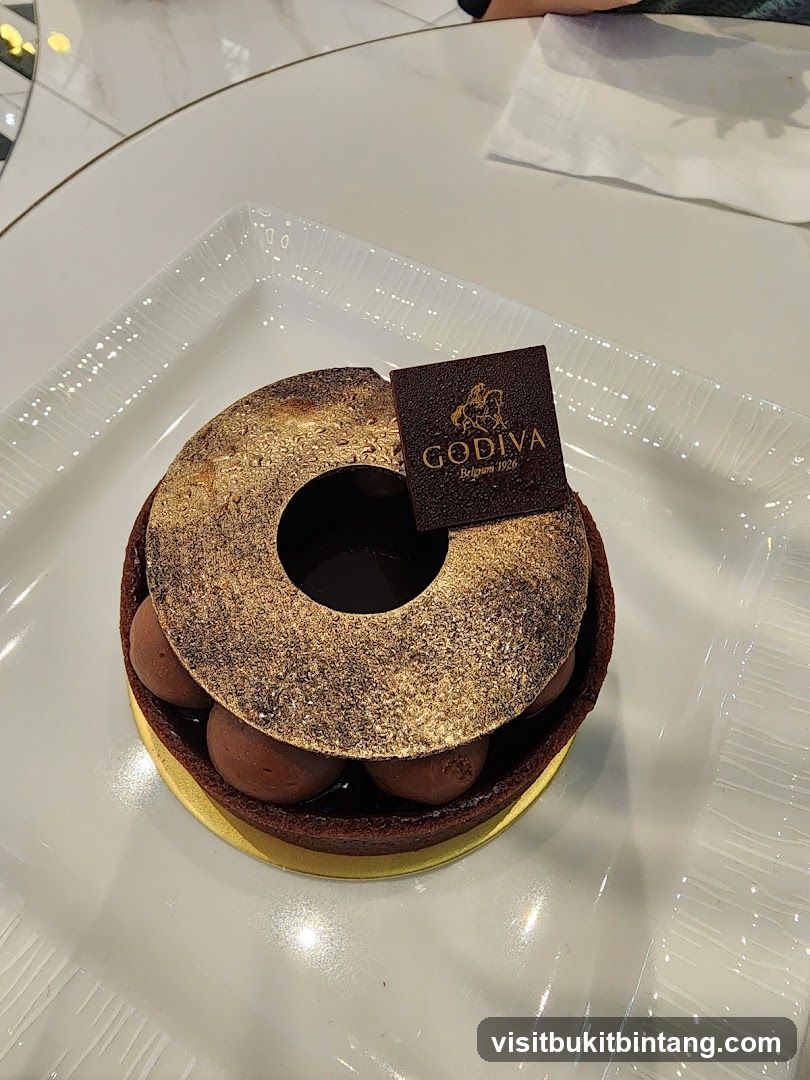 Chocolate Tart with Godiva Logo