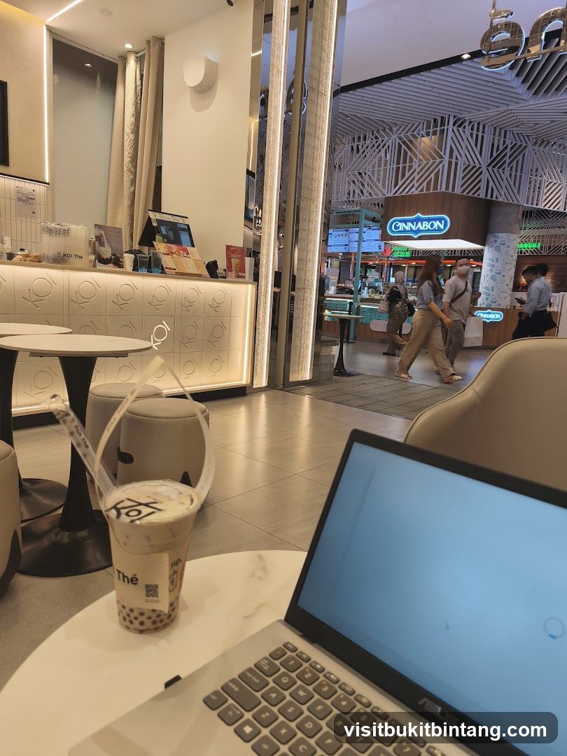 Bubble Tea and Laptop