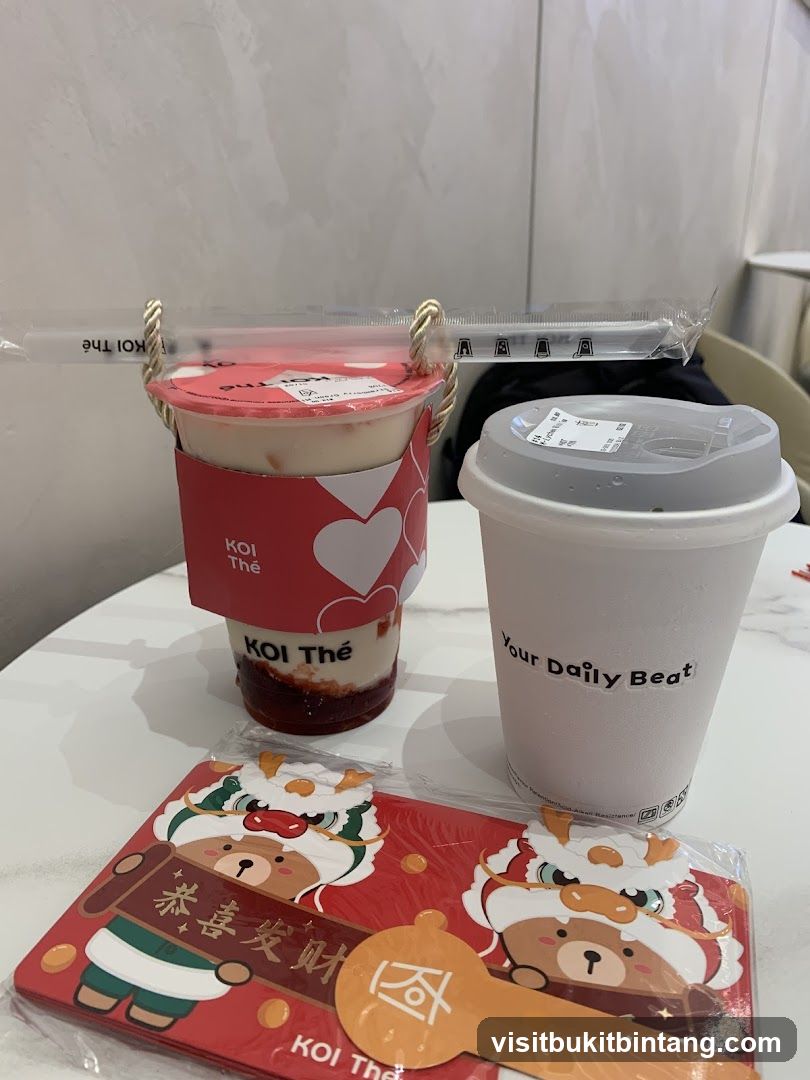 KOI Thé Drinks and Red Envelopes