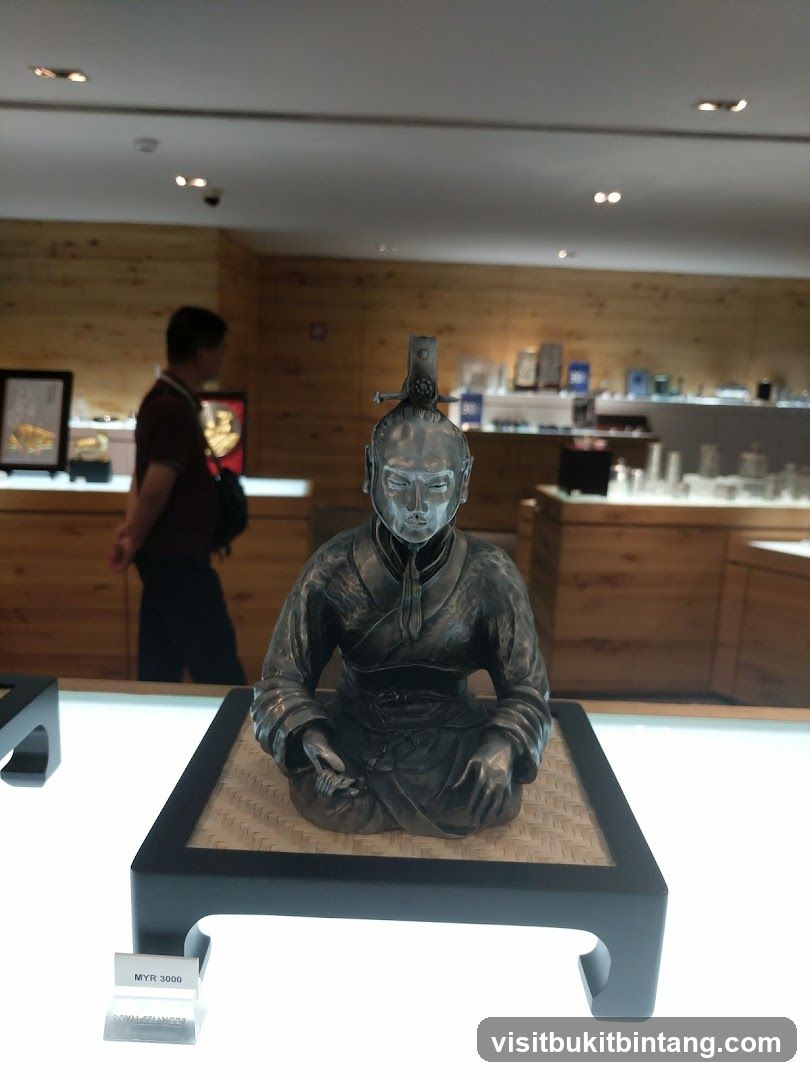 Display of a Pewter Figurine