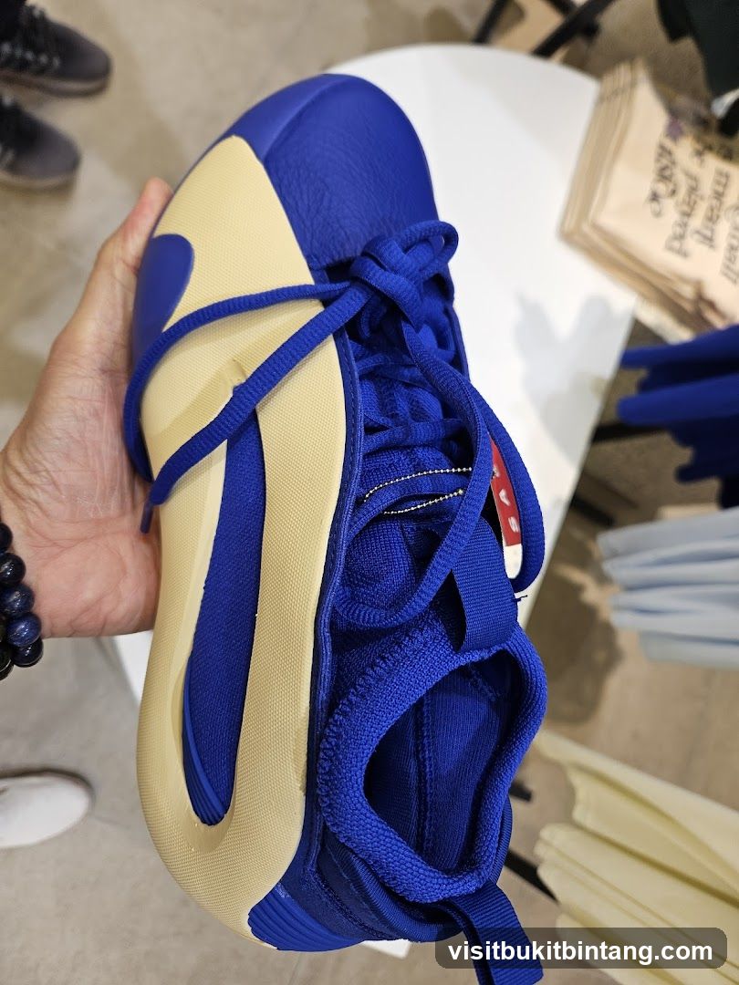 Blue and Tan Sneaker