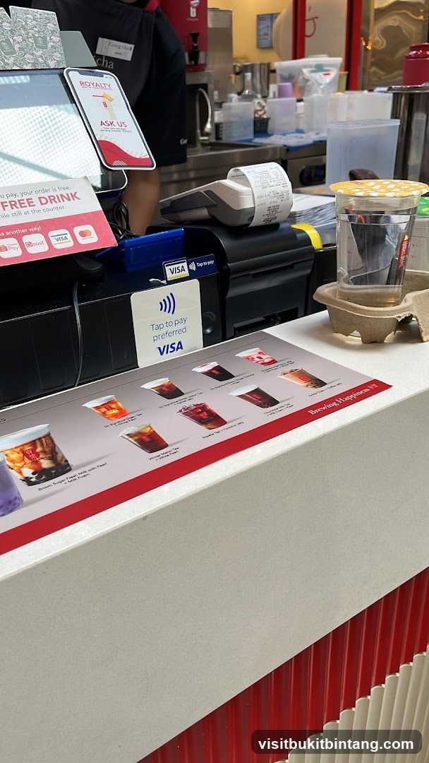 Counter with Payment Terminals and Drink Menu