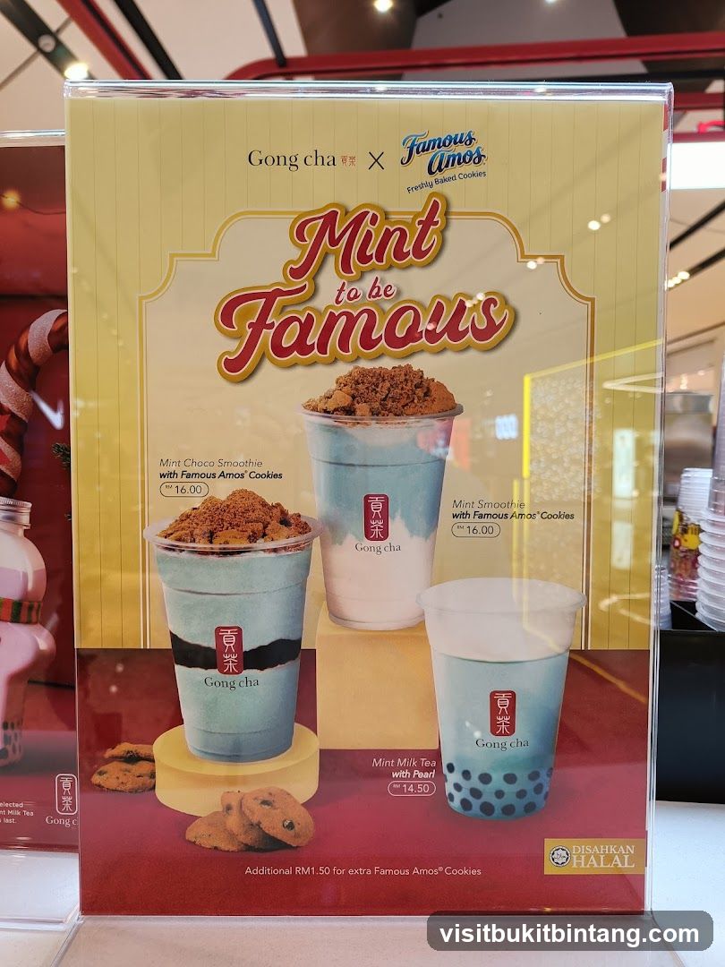 Gong Cha x Famous Amos Mint to be Famous