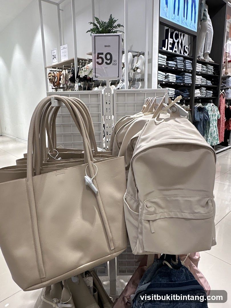 Bags on display
