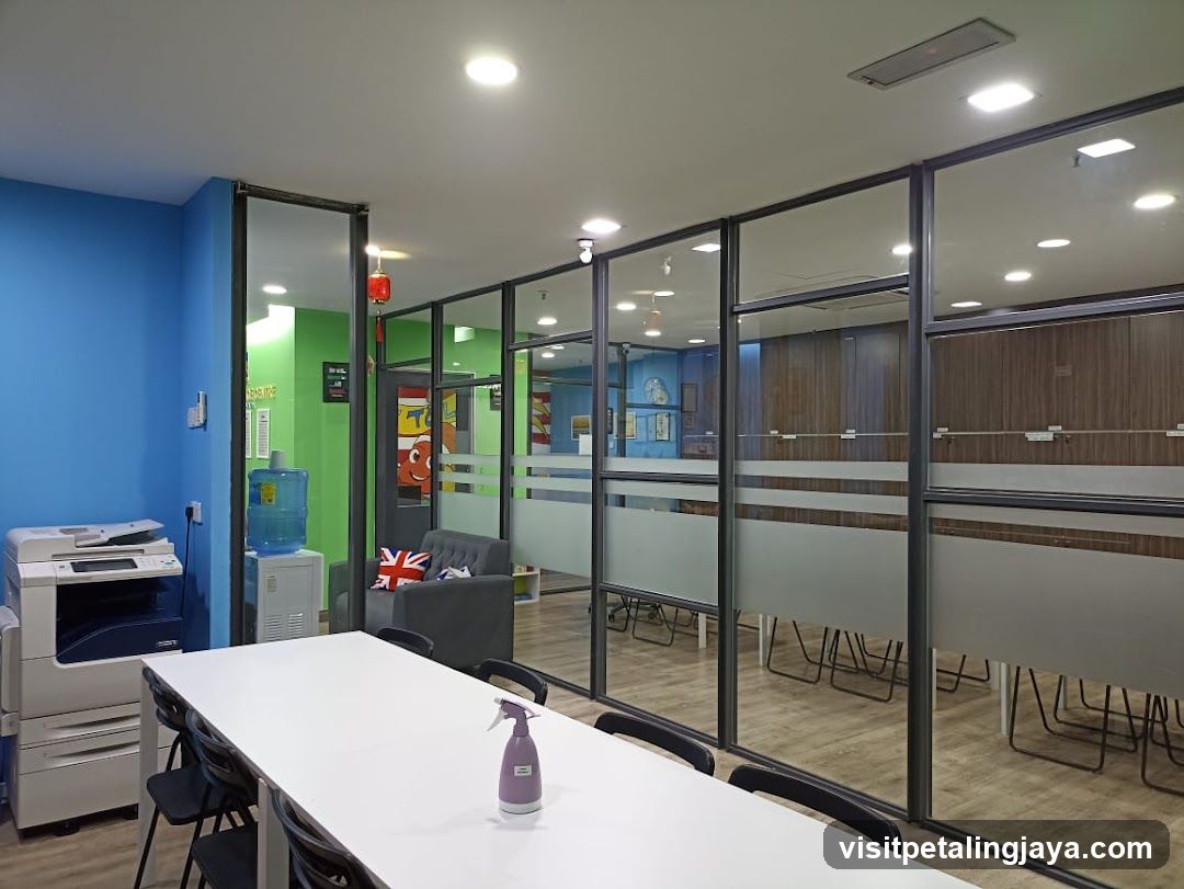 Office Interior with Glass Partition