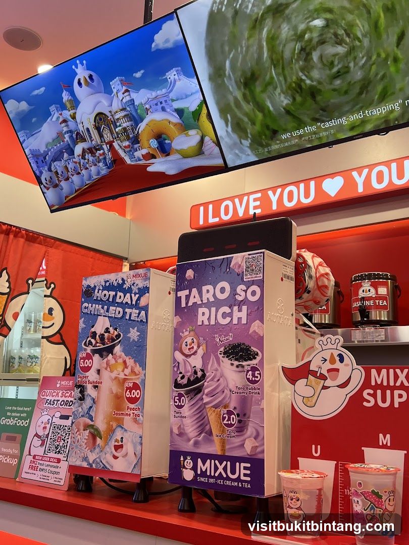 Mixue Ice Cream and Tea Display